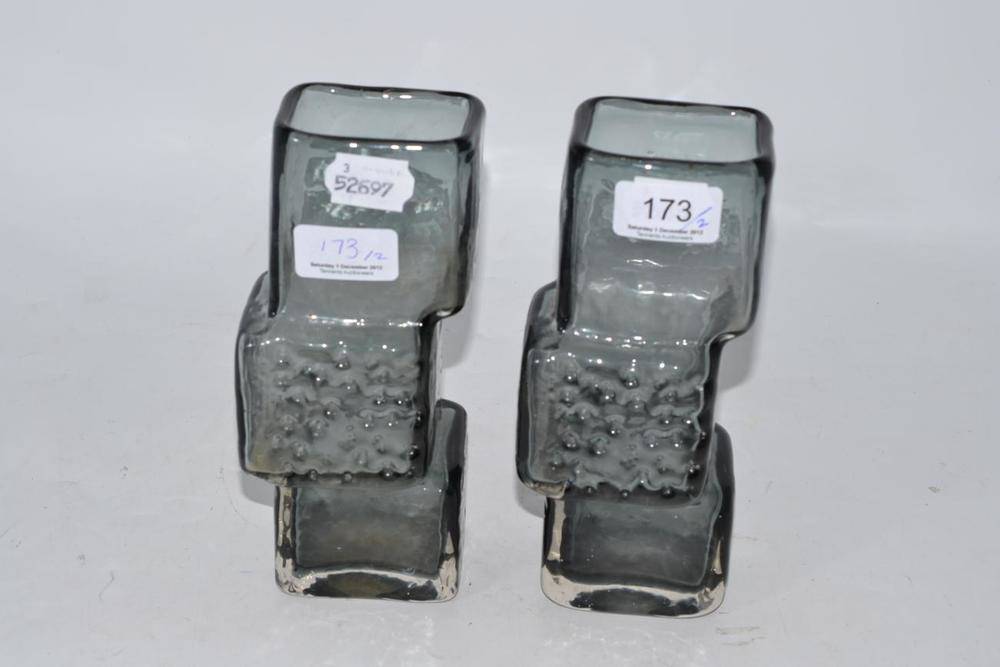 Lot 173 Two Whitefriars 'Drunken Bricklayer' vases