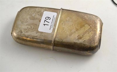 Lot 179 - A silver hip flask