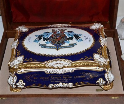 Lot 197 - A Paragon Winston Churchill commemorative casket in fitted case