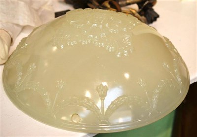 Lot 199 - Opaque glass ceiling light with chains