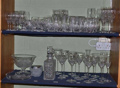 Lot 202 - A collection of French crystal drinking glasses and serving dishes (probably Cristal D'Arques...