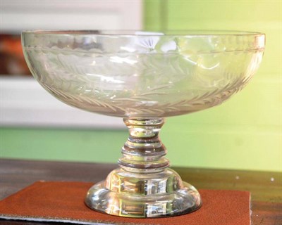 Lot 247 - Large glass pedestal bowl