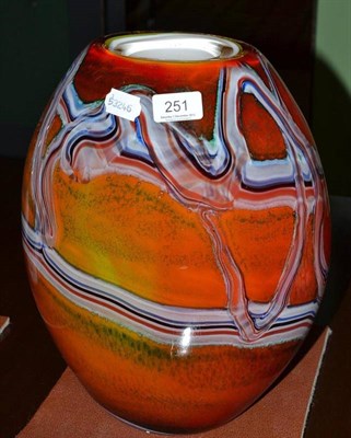 Lot 251 - Ovoid orange Murano style vase