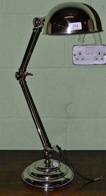 Lot 254 - A large modern nickel plated desk lamp