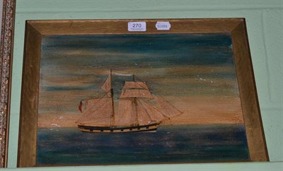 Lot 270 - Oil on board, ship in full sail, signed E.M.Shepherd `72