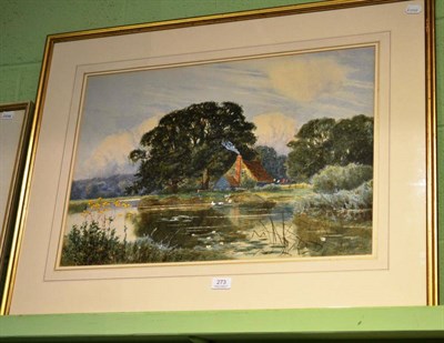 Lot 273 - Watercolour of a river scene, signed H Tebbitt