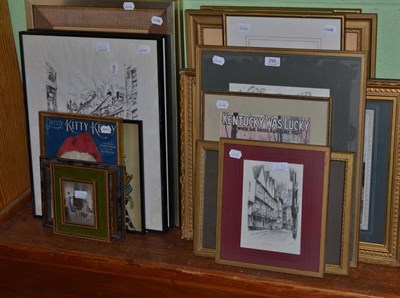 Lot 295 - Eighteen assorted framed pictures, advertising prints, Newcastle upon Tyne street scenes