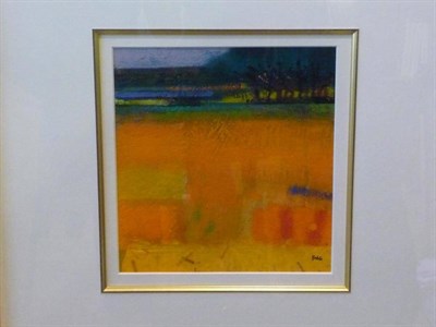 Lot 359 - Francis Boag (b.1948) Landscape with cornfield and trees Signed, acrylic on canvas laid down,...