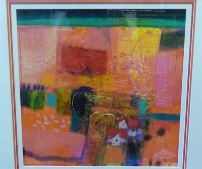 Lot 360 - Francis Boag (b.1948) ";Threads of Gold"; Signed, mixed media on canvas, 38.5cm by 38.5cm