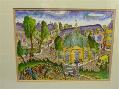 Lot 367 - Lois Bygrave (1915-1996) ";Valley Gardens & Pump Room 1988"; Signed and inscribed verso, pen,...