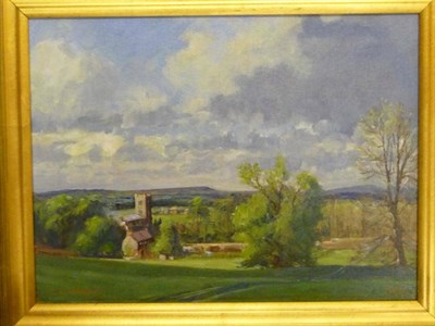 Lot 385 - Robin Furness (b.1933) ";Hornby Church";  Signed and dated 2012, oil on canvas board 29.5cm by...