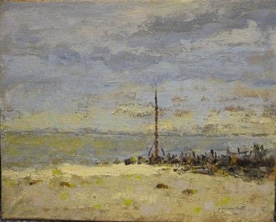 Lot 391 - William Norman Gaunt FIAL, NDD (1918-2001) Out to Sea Signed, oil on sacking, 61cm by 76.5cm,...