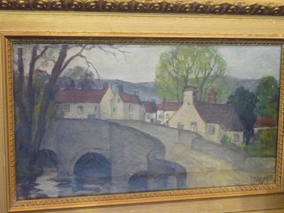 Lot 407 - Helene Kirschke (1892-1945) ";'Grassington";  Signed and dated (19)23, oil on canvas, 24cm by...