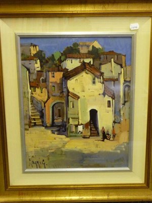 Lot 422 - Giampietro Maggi (b.1934) ";Casa a Vieste"; Signed, oil on canvas, 48.5cm by 38cm