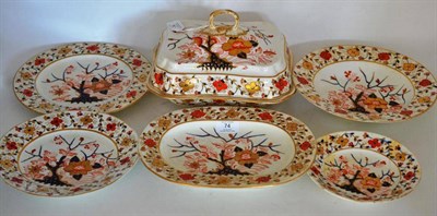 Lot 74 - A Derby Porcelain Dinner Service, early 19th century, painted in Imari type colours with...