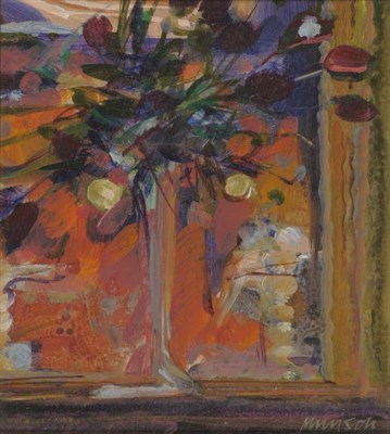 Lot 431 - Neil Murison (b.1930) Still life of tulips Signed and inscribed verso, oil on board, 25cm by 22cm