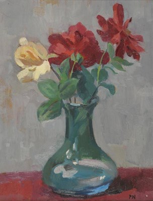 Lot 432 - Philip Naviasky (1894-1983) Flowers in a green vase Initialled, oil on board, 31cm by 23.5cm