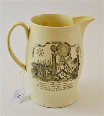 Lot 75 - A Creamware  "THE DEATH OF Mr PERCEVAL " Jug, circa 1812, of ovoid form, printed in black with...