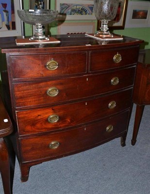 Lot 495 - A mahogany four height bow-front chest