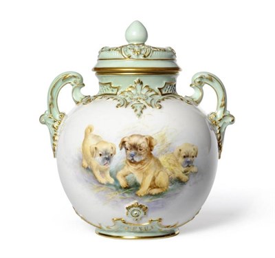 Lot 82 - A Royal Worcester Porcelain Pot Pourri Vase and Cover, dated 1901, painted by Charles Baldwin...