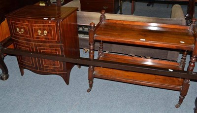 Lot 518 - Victorian walnut two tier trolley and a mahogany bow front commode chest