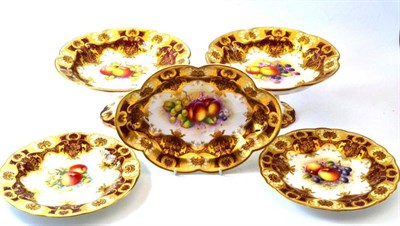 Lot 84 - A Royal Worcester Porcelain Part Dessert Service, 20th century, painted by R Lewis and F...
