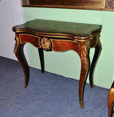 Lot 548 - A boulle card table with typical brass and tortoiseshell inlay and gilt metal mounts