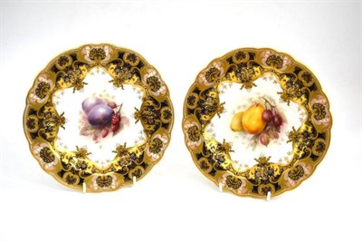 Lot 86 - A Pair of Royal Worcester Porcelain Low Comports, 1910-11, painted by Richard Sebright,...