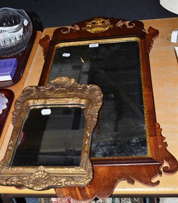 Lot 564 - A mahogany fret cut mirror and a gilt framed mirror