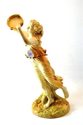 Lot 92 - A Royal Worcester Porcelain Figure of Bacchante, circa 1900, modelled by James Hadley, wearing...
