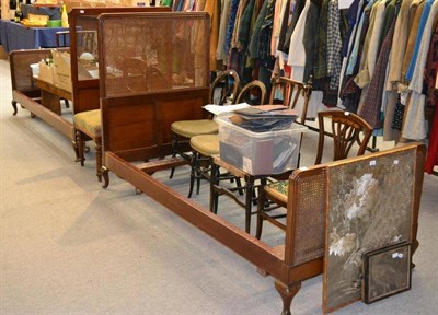 Lot 635 - A pair of bergere single beds