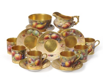 Lot 96 - A Royal Worcester Porcelain Coffee Service, 1911, 1922, 1923 and 1924, painted by a various...