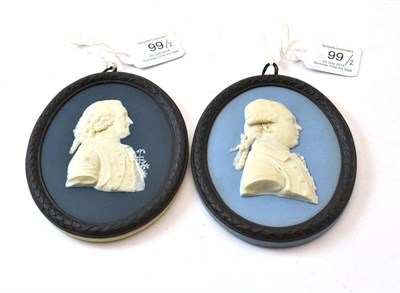 Lot 99 - A Pair of Wedgwood Three Colour Jasper Portrait Medallions, circa 1920, of Dr Daniel Solander...