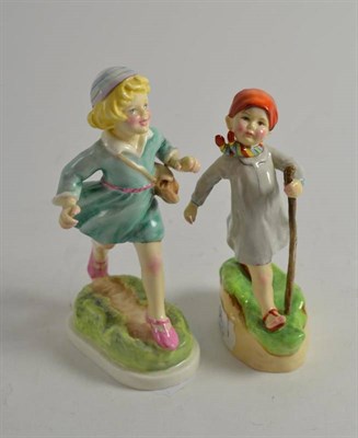 Lot 50 - Two Worcester china figures of 'Thursday's Child'