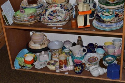 Lot 69 - Two shelves of decorative ceramics including Poole, Carlton ware, Maling, Grays etc