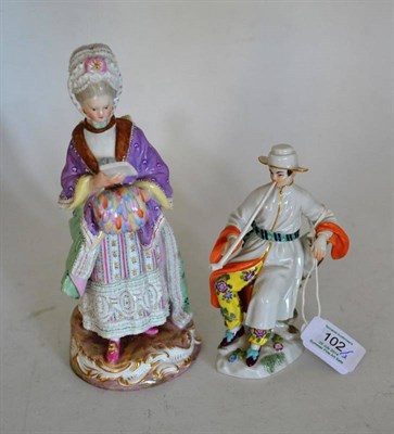 Lot 102 - A Meissen Porcelain Figure of the Racegoer's Companion, late 19th century, as a lady standing...