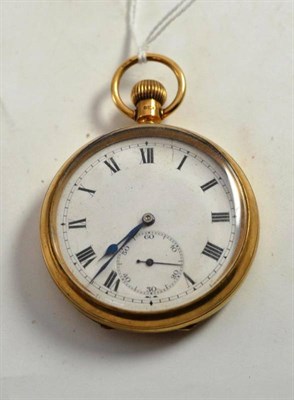 Lot 99 - A 9ct gold open faced pocket watch