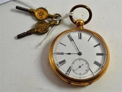 Lot 110 - An 18ct gold cased Waltham key wind pocket watch