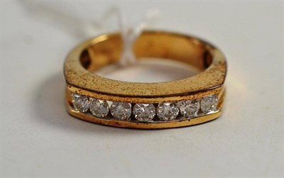 Lot 111 - 9ct gold diamond half eternity ring