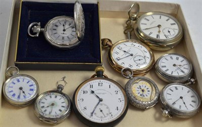 Lot 112 - Four pocket watches and five fob watches