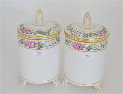 Lot 107 - A Pair of Berlin Porcelain Ice Pails, Covers and Liners, early 19th century, of cylindrical...