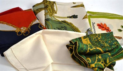 Lot 124 - A collection of silk scarves including Jacqmar