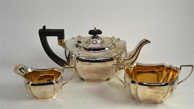 Lot 139 - Three piece silver tea service