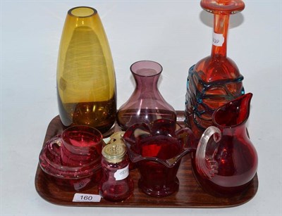 Lot 160 - Nine pieces of coloured glass