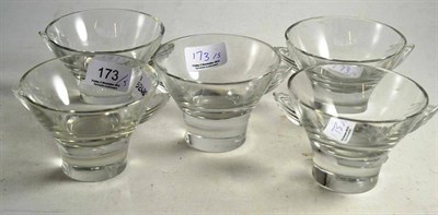 Lot 173 - A set of five Lalique finger bowls, second half of 20th century