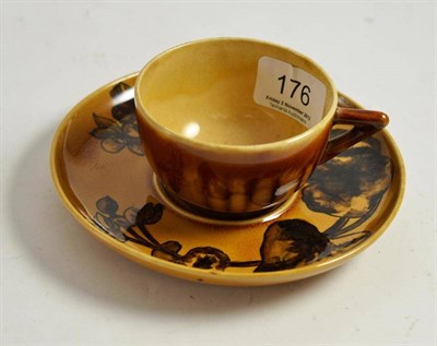 Lot 176 - Linthorpe cup and associated saucer signed Christopher Dresser