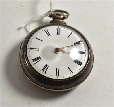 Lot 219 - A silver pair cased pocket watch