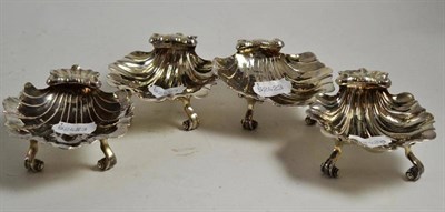 Lot 224 - Four silver shell salts (a.f.)