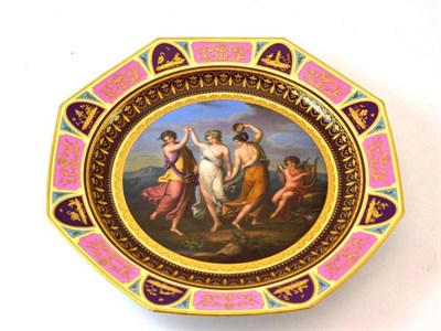 Lot 119 - A  "Vienna " Porcelain Octagonal Dish, circa 1900, painted with Amor und Tanzende Grazien...
