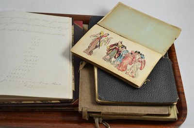 Lot 253 - Three mid 19th century Leeds Academy exercise books and seven various albums containing watercolour